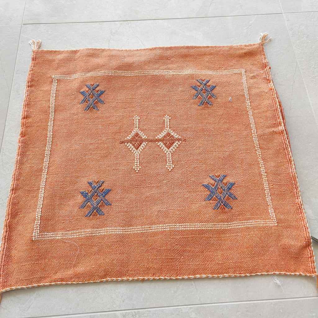 Casablanca Artisan Moroccan Cactus Silk Home Hand-Loomed Vegan Cushion Cover