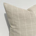 Irish Plaid Rustic Linen Cotton Cushion Feather Filled 55cm Square - Natural & White
