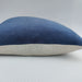 Fontainebleau Cotton Velvet & French Linen Two Sided Feather Filled Cushion 40cmx60cm Lumbar- Stone Blue