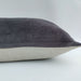 Fontainebleau Cotton Velvet & French Linen Two Sided Cushion 40cmx60cm Lumbar- Charcoal