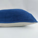 Fontainebleau Cotton Velvet & French Linen Two Sided Cushion 55cm Square - Aegean Blue