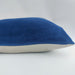 Fontainebleau Cotton Velvet & French Linen Two Sided Feather Filled Cushion 55cm Square - Aegean Blue