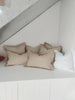 Rustic Jute Linen Cushion Lumbar Feather Filled - Exotic Waffle