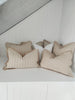 Rustic Jute Linen Cushion Lumbar Feather Filled - Exotic Waffle