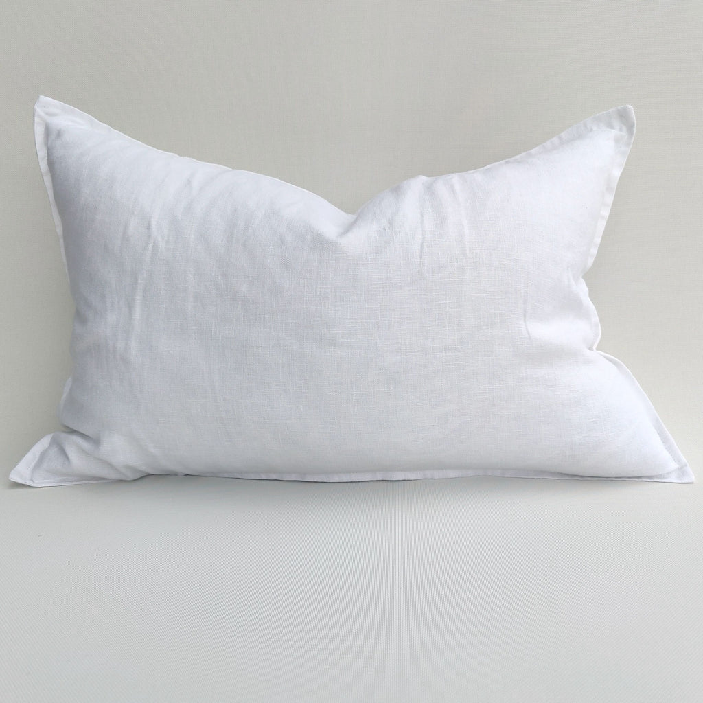 Reims Stonewashed Heavy Weight French Linen Cushion Feather Filled - White
