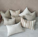 Orléans Hand Loomed Mulberry Silk Texture Cushion 55cm Square - Pink Earthy Tone Striped