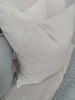 Tuscany Sun 100% Pure French Linen Cushion Square 60cm Square - Blue White Pinstriped
