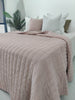 Helsinki 100% Pure French Linen Quilted Bed Cover  230x200cm- Dusty Pink