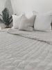 Helsinki 100% Pure French Linen Quilted Bed Cover  230x200cm- Natural
