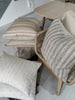 Orléans Hand Loomed Mulberry Silk Texture Cushion 55cm Square - Earthy Tone Striped