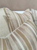 Orléans Hand Loomed Mulberry Silk Texture Cushion 40x60cm Lumbar -Earthy Tone Striped