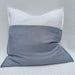 Nantes 100% Pure French Linen Cushion 55cm Square- Sage Grey & White