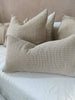Amiens Linen Cotton Waffle Texture Cushion 55cm Square - Natural