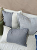 Nantes 100% Pure French Linen Cushion 40x60cm Lumbar - Sage Grey & White