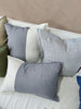 Nantes 100% Pure French Linen Cushion 55cm Square- Sage Grey & White