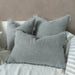 LAST TWO - Matera Stonewashed Heavy Weight French Linen Cushion 40X60cm Lumbar - Blue Grey