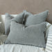 Matera Stonewashed Heavy Weight French Linen Cushion 40X60cm Lumbar - Blue Grey