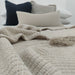 RESTOCK SOON - Amiens Jute Linen Cotton Waffle Texture Tassel per Soft Massive Throw Bedcover 230cm x 160cm