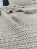 RESTOCK SOON - Amiens Jute Linen Cotton Waffle Texture Tassel per Soft Massive Throw Bedcover 230cm x 160cm