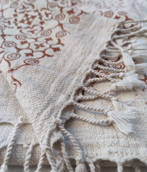 Tripolis Pestemal Handloomed Premium Turkish Linen Cotton Beach Towel Throw Blanket 100cm x 180cm - Tobacco