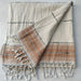Bean Pestemal Handloomed Premium Turkish Linen Cotton Beach Towel Throw Blanket 90cm x 170cm - Tobacco