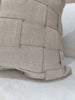 RESTOCK SOON - Shabby Chic Heavy Weight French Linen Cotton Cushion Feather Filled 55cm Square - Intertwined Natural