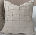 Shabby Chic Heavy Weight French Linen Cotton Cushion 55cm Square - Intertwined Natural