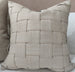 RESTOCK SOON - Shabby Chic Heavy Weight French Linen Cotton Cushion Feather Filled 55cm Square - Intertwined Natural