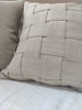 Shabby Chic Heavy Weight French Linen Cotton Cushion 55cm Square - Intertwined Natural