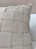 RESTOCK SOON - Shabby Chic Heavy Weight French Linen Cotton Cushion Feather Filled 55cm Square - Intertwined Natural