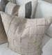 Shabby Chic Heavy Weight French Linen Cotton Cushion 55cm Square - Intertwined Natural