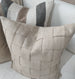 RESTOCK SOON - Shabby Chic Heavy Weight French Linen Cotton Cushion Feather Filled 55cm Square - Intertwined Natural