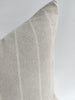 Irish Striped Rustic Linen Cotton Cushion 55cm Square - Natural & White