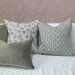 LAST ONE - JAPANDI Granite Green Maple Aartisan Block Printed Heavy Weight Pure French Linen Cushion 55cm Square - Feather Filled