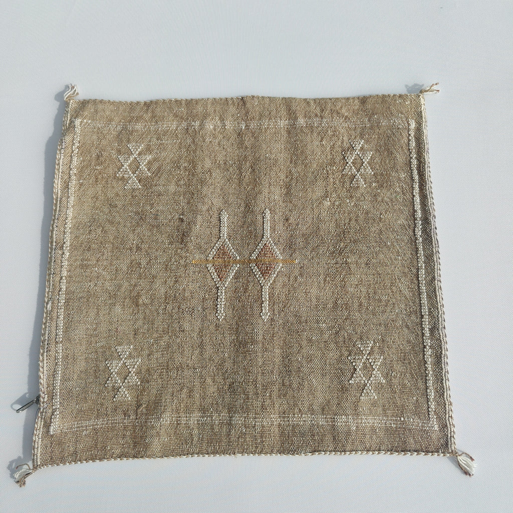 Casablanca Artisan Moroccan Cactus Silk Home Hand-Loomed Vegan Cushion Cover