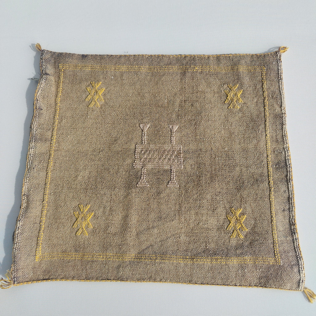Casablanca Artisan Moroccan Cactus Silk Home Hand-Loomed Vegan Cushion Cover