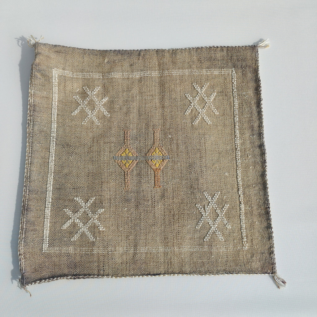 Casablanca Artisan Moroccan Cactus Silk Home Hand-Loomed Vegan Cushion Cover