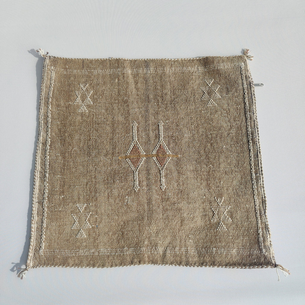 Casablanca Artisan Moroccan Cactus Silk Home Hand-Loomed Vegan Cushion Cover