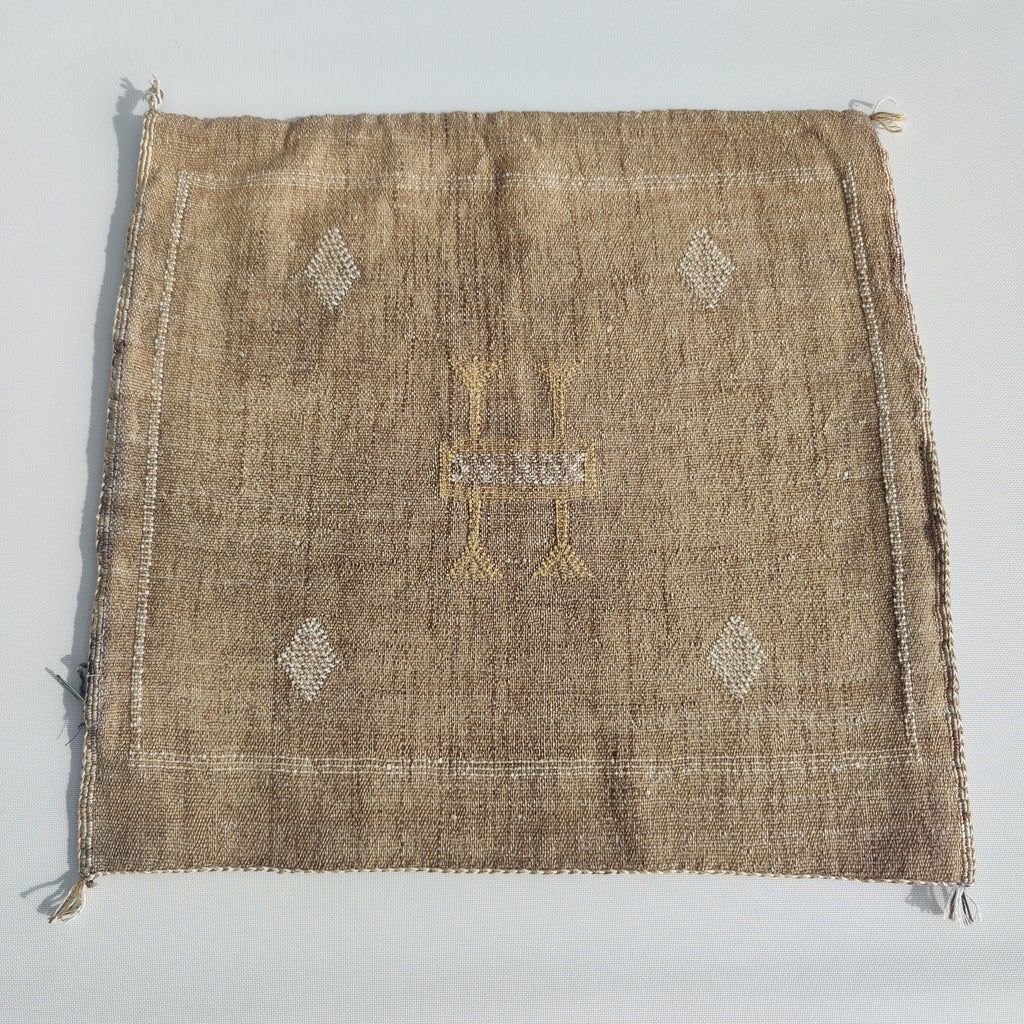 Casablanca Artisan Moroccan Cactus Silk Home Hand-Loomed Vegan Cushion Cover