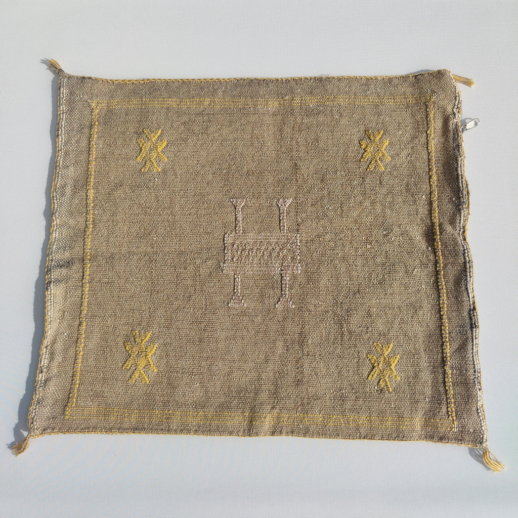 Casablanca Artisan Moroccan Cactus Silk Home Hand-Loomed Vegan Cushion Cover