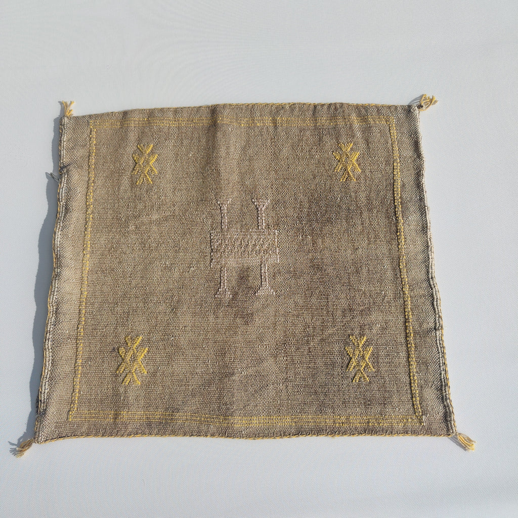 Casablanca Artisan Moroccan Cactus Silk Home Hand-Loomed Vegan Cushion Cover