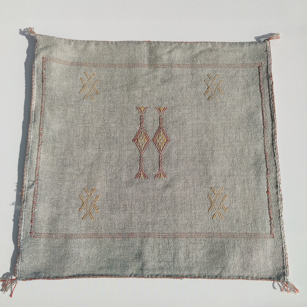 Casablanca Artisan Moroccan Cactus Silk Home Hand-Loomed Vegan Cushion Cover