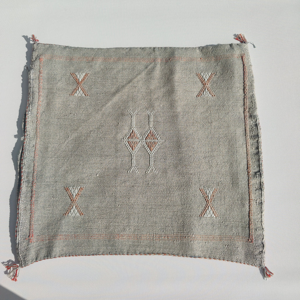 Casablanca Artisan Moroccan Cactus Silk Home Hand-Loomed Vegan Cushion Cover