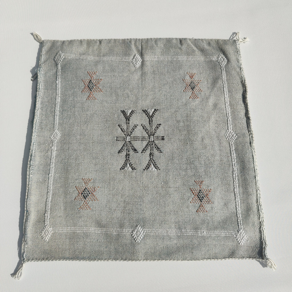 Casablanca Artisan Moroccan Cactus Silk Home Hand-Loomed Vegan Cushion Cover