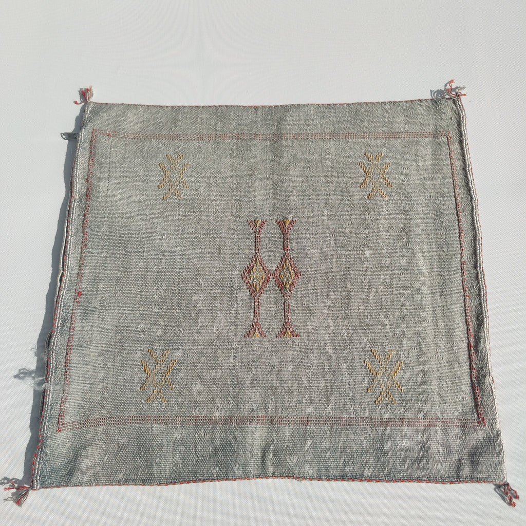 Casablanca Artisan Moroccan Cactus Silk Home Hand-Loomed Vegan Cushion Cover