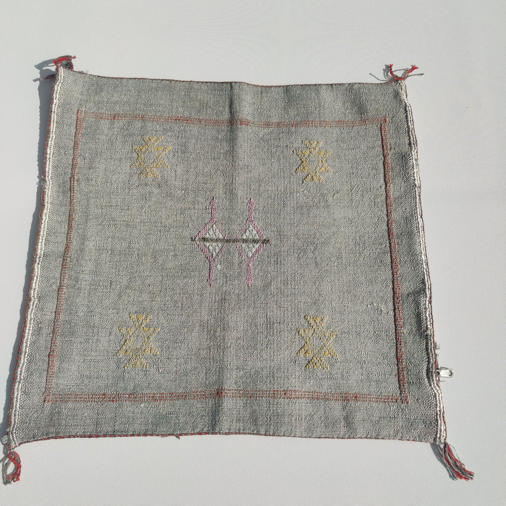 Casablanca Artisan Moroccan Cactus Silk Home Hand-Loomed Vegan Cushion Cover