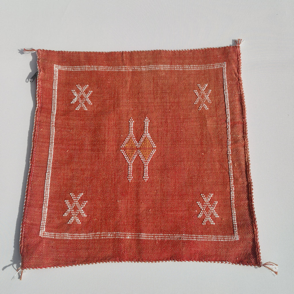 Casablanca Artisan Moroccan Cactus Silk Home Hand-Loomed Vegan Cushion Cover