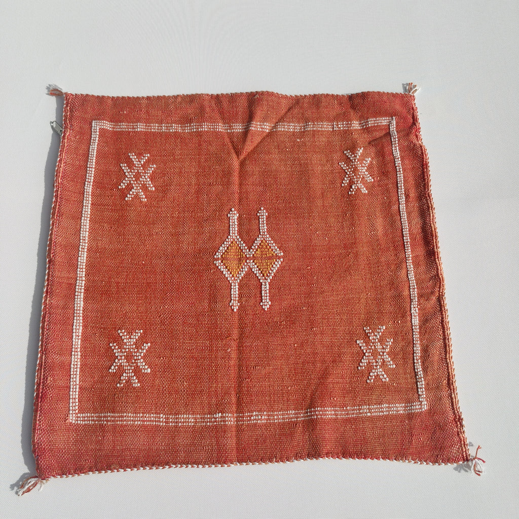 Casablanca Artisan Moroccan Cactus Silk Home Hand-Loomed Vegan Cushion Cover