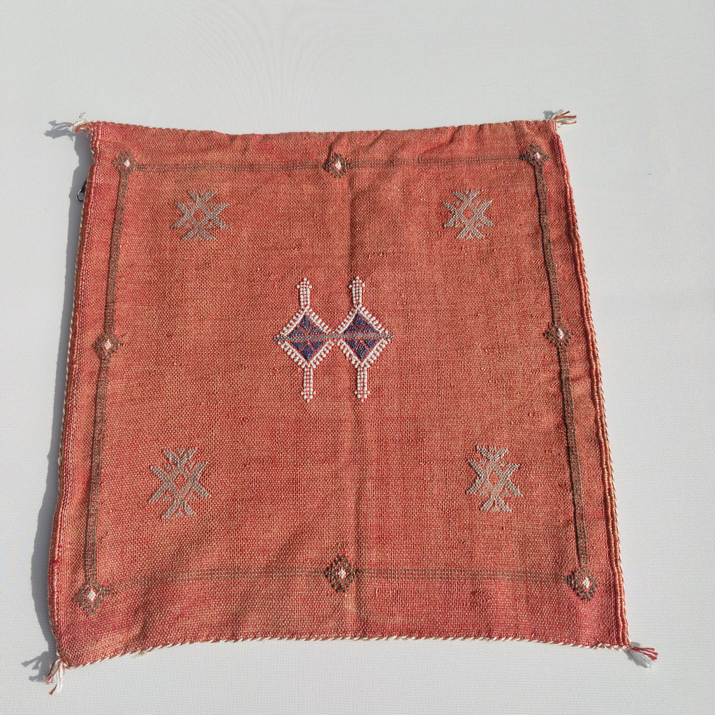 Casablanca Artisan Moroccan Cactus Silk Home Hand-Loomed Vegan Cushion Cover