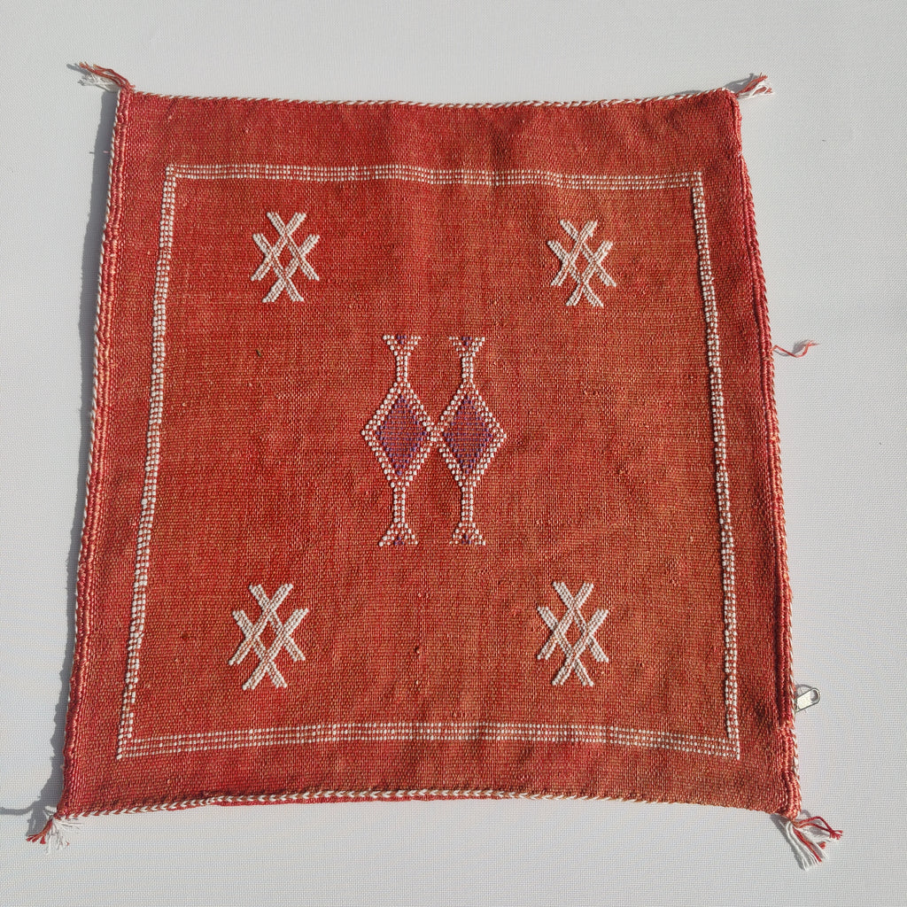 Casablanca Artisan Moroccan Cactus Silk Home Hand-Loomed Vegan Cushion Cover